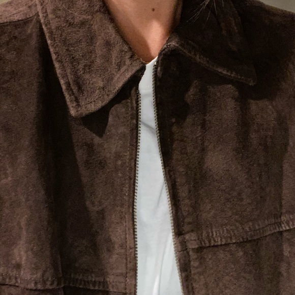 Claiborne Chocolate Brown Suede Coat - Picture 2 of 7